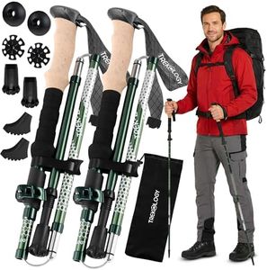 Trekology Trek-Z Collapsible Hiking & Trekking Poles - Balance Support for Seniors, Women, and Men, 2pc Per Set (Trek-Z Green, 115-135cm for Height: 5’5” to 6’5”)
