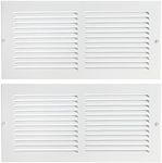 2 Pack White Air Vent Covers, Iron Return Air Grill for 6x14 HVAC Systems