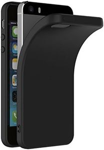 Verco Funda compatible con iPhone SE (1ª generación) y iPhone 5/5S, carcasa trasera mate para iPhone 5/5S/SE de silicona, color negro