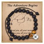 GBTBYS Graduation Gifts, Natural Stone Compass Bracelets, The Adventure Begins Graduate College High School Inspirational Gift for Men Teen Boys