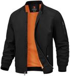 TBMPOY Mens Lightweight Bomber Jackets Light Windbreaker Jacket for Men Spring Track Jacket Casual Stylish Work Coats, Black, 3X-Large