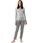 mackly Full Sleeve Top & Pyjama Set for Womens, Womens Night Suit, Womens Nighdress Womens Clothing Set, Size S-XXL Grey Melange