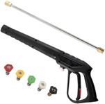 FGDCHNJ Replacement Pressure Washer Gun with Extension Wand, Power Spray Car Wash Gun with M22-14mm Thread Fitting, 5 Nozzle Tips, 36 Inch, 3600 PSI