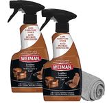 Weiman 3-in-1 Leather Cleaner, Conditioner & UVX Protector for Cars, Furniture, Auto Interior, Shoes, Purses & Handbags - 2 Pack with Microfiber Towel Included