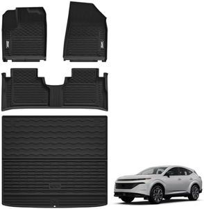 3W Floor Mats & Cargo Liner Fit Nissan Murano 2025 2026, All Weather TPE Non-Slip Custom Fit Floor Liners Set for Murano, Heavy Duty Automotive Protection Full Set Car Mats & Trunk Mat, Black