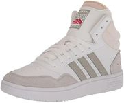 adidas Mens Hoops 3.0 Mid Lifestyle Basketball Classic Vintage Shoes Hoops 3.0 Mid Lifestyle Basketball Classic Vintage Shoes, White/Metal Grey/Grey, 9.5 UK