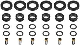 A ABSOPRO Fuel Injector O Rings Seals with Micro Filters Fuel Injector Repair Kit for Toyota 4Runner 1996-1998 for Lexus ES300 1992-1993 Rubber Black (Set of 6)