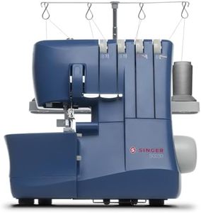 SINGER® S0230 Navy Blue Overlock Serger | 2/3/4 Thread Capability | 1300 Stitches/Min | Color-Coded Threading, Differential Feed, Free Arm, Accessories Included | Professional Seam Finishing