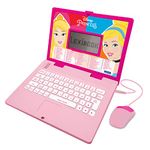 LEXIBOOK JC598DPi2 Disney Princess-Educational and Bilingual Laptop Spanish/English-Girls Toy with 124 Activities to Learn, Play Games and Music