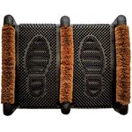 JobSite Mud Scrubber Rubber Brush Mat - Scrub & Scrape Muddy Shoes