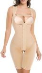 BRABIC Women's Waist Trainer Bodysuit Butt Lifter Tummy Control Shapewear Hi-waist Thigh Slimmer Full Body Shaper Open Bust, Beige, Small