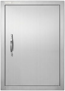 VEVOR BBQ Access Door, 432x610 mm Single Outdoor Kitchen Door, Stainless Steel Flush Mount Door, Wall Vertical Door with Handle, for BBQ Island, Grilling Station, Outside Cabinet