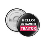 Rib Ticklerz - Funny Leaving Work Badge Novelty Gift For Work Colleague New Job Present Hello My Name Is Traitor Joke Coworker Promotion Gift Farewell Bye - BA47