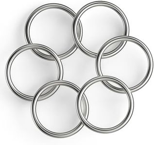 BEYOURD 2 inch Metal O Rings, Stainless Steel Round Ring Buckles, Solid Welded Metal ring for Dog Collars, Macrame, Hanging Strap Slings