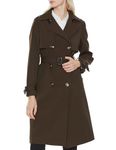 Orolay Women's Long Trench Coat Double-Breasted Classic Lapel Overcoat with Belt Coffee