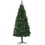 HOMCOM 6ft Green Christmas Tree Artificial Xmas Holidays Party with Decoration Ornament