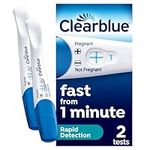 Clearblue Pregnancy Test, Rapid Detection, Result As Fast As 1 Minute, Kit of 2 Tests, Easy At Home Pregnancy Test, Packaging May Vary