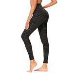 GAYHAY High Waisted Leggings for Women - Soft Opaque Slim Tummy Control Printed Pants for Running Cycling Yoga, A-black Camouflage, Small-Medium