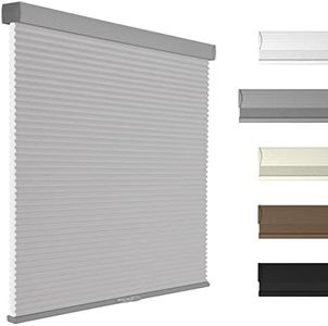 Boolegon Light Filtering Cellular Shades Cordless Pull Down Cellular Blinds Thermal Insulated Honeycomb Blinds for Windows, Light Gray