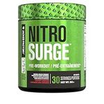 NITROSURGE Pre Workout Supplement - Endless Energy, Instant Strength Gains, Clear Focus, Intense Pumps - Nitric Oxide Booster & Preworkout Powder with Beta Alanine - 30 Servings, Cherry Limeade