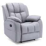 More4Homes BROOKLINE FABRIC RECLINER ROCKING SWIVEL GAMING CINEMA LOUNGE SOFA CHAIR GREY