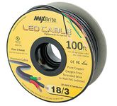 100 ft. 18AWG Low Voltage LED Cable 3 Conductor Black Sleeve in-Wall Speaker Wire UL Listed Class 2