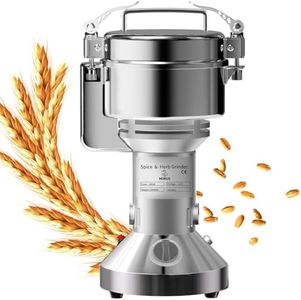 Electric Grain Mill 750g, Flour Grinder Mill Stainless Steel for Home, Counter Grain Grinder for Wheat Berry, Rice, Corn, Herbs, Spices