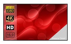BIG VUE 1 Cm Edge 100 Inches Fixed Frame Projector Screen 16:9 Diagonal Active 3D 4K Ultra Hd Projector Screen (100 Inch, High Contrast Alr)