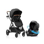 Evenflo Shyft Intuiti Travel System with Revolve180 LiteMax NXT Rotational Infant Car Seat - Black Shale