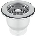 Taps2Traps™ 85mm Chrome Belfast Sink Basket Strainer Waste - Fits 60mm Hole