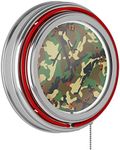 Hunt Camo Chrome Double Ring Neon Clock, 14"