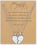 Best Friend Necklaces for 2 Girls Best Friend Birthday Gifts for Women Bff Broken Heart Necklace for Girls Bestie Christmas Gifts for Best Friends Matching Necklaces for Women Silver Heart Necklace