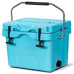 COSTWAY 16 Quart Cooler, 24 Can Insulated Ice Chest Box with Heavy Duty Handle and 2 Cup Holders, 3-5 Days Ice Retention, Portable Leakproof Hard Cooler for Camping, Fishing, Picnic, Outdoor (Blue)