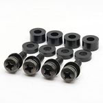 ReplacementScrews M8 Wall Mount Screws Compatible with Samsung 11-13mm Installations (1.25mm Pitch) Complete kit with Screws, Washers and Spacers - Black Plated.