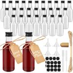 Furuising 28 Pack Mini Liquor Bottles 50ml/1.7 Oz, Reusable Miniature Alcohol Bottles, Empty Plastic Bottles for Alcohol with Screw Cap, Pen, Hangtag, Funnel for Weddings Parties Favors