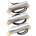 Artec Alnico 5 Lipstick Pickups Single Coil Neck Middle Bridge Pickups Set for Strat Style Electric Guitar, Chrome