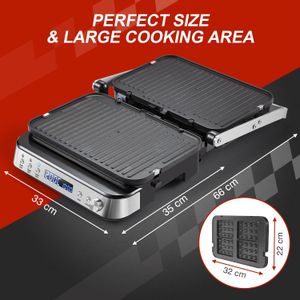 AMZCHEF 4-in-1 Panini Grill – Sandwich Press & Indoor Grill