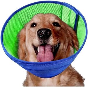 Dog Cone,Agemin Recovery Collar Cone is Adjustable,Multiple Sizes Suitable for Dog Wound Care,Postoperative Use,Soft and Comfortable Fabric Anti-Licking(S(Neck:9-10.6in))