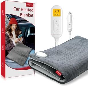 Comfytemp 12V/24V Car Electric Blanket for Back Pain Relief 17"x 33", 4 Heat Settings, 11 Auto-Off, Portable Mini Travel Blanket for Back Pain, Neck, Shoulders and Cramps Relief Washable