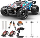 PHOUPHO Remote Control Car 1:18 Scale 45Km/h, 4WD RC, Drift Off-Road Upgraded Brush Motor with Two Rechargeable Batteries, Hobbyist Grade for Adults, Toy Gift Kids and, Blue