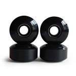 RaceBon 52mm Skateboard Wheels Hardness 95A Polyurethane Trick Skating Wheel Free ABEC-9 Bearings and Spacers Set of 4 (Black)