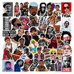 CodersParadise Pack of 52 - Hip Hop Rappers Vinyl Stickers For Laptop, Journal, Guitar, Mobile Phone - Waterproof Residue Free Stickers - Tupac, Mc Stan, Eminem, Divine