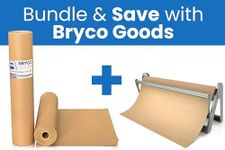 BRYCO Paper Roll Dispenser 18” Long Roll Paper Holder and Brown Kraft Paper - 18" x 1,200" (100') - Great Kraft Packing Paper Dispenser, Wrapping Paper Cutter, Craft Paper Holder