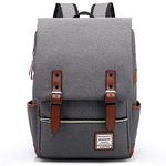 FreeMaster Vintage Unisex Casual School Bag Travel Laptop Backpack Rucksack Daypack Tablet Bags (Grey)