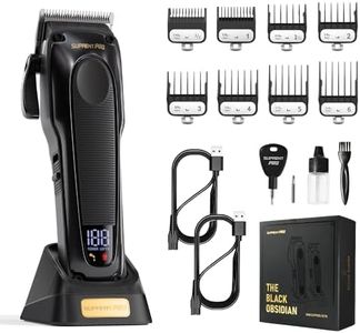 SUPRENT PRO Professional Hair Clippers for Men - High Torque Brushless Motor & DLC Coated Detachable Blade - Cordless Hair Clipper Set for Barbers with Charging Base - Premium Gift Hair Clipper Kit