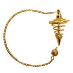 Shubhanjali Golden Spiral Pendulum Dowsing of Divination Tool | Feng Shui Metal Dowser Pendulum for Vastu Reiki Healing Crystal Therapy Chakra Balancing