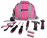 Ladies Pink Tool Kit Tool Bag DIY Set Includes Pink Hammer, Pink Pliers, Pink Screwdrivers in Pink Carry Case 25pcs