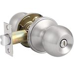 Probrico Interior Privacy Door Knob for Bedroom Stainless Steel Bathroom Door Knobs Round Door Lock Set Without Key Satin Nickel