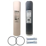 Home Master CsetBB2SmgCC Whole House Replacement Filter Set, 4-Layer Sediment 25 to 1 Micron, Heavy Duty Up-Flow KDF85 Catalytic Carbon, 2 orings & Grease