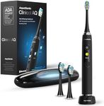 Aquasonic Clinical AQ Toothbrush ADA Accepted Power Toothbrush - 8 Proflex Brush Heads & Travel Case – 50,000 VPM Motor & Wireless Charging - 5 Modes w Smart Timer (Black)